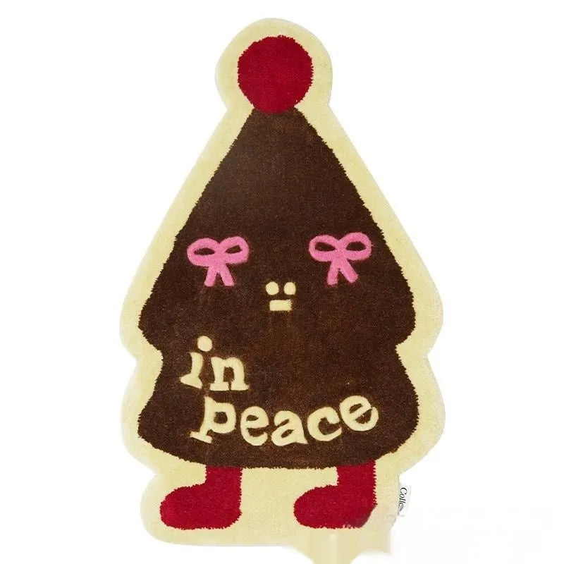 Christmas themed irregular shape hallway mat with festive patterns and anti-slip bottom options