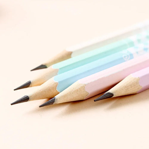 Basswood thermal transfer pencil with six-angle rod design on drafting paper