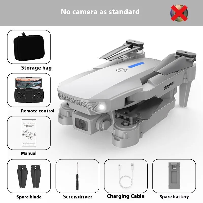 Four-axis remote control drone with optical flow positioning, 1800mAh battery, black or gray, for teenagers