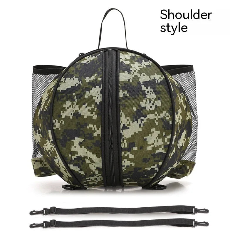 Oxford cloth basketball training bag showing 9 litre capacity with shoulder carrying options